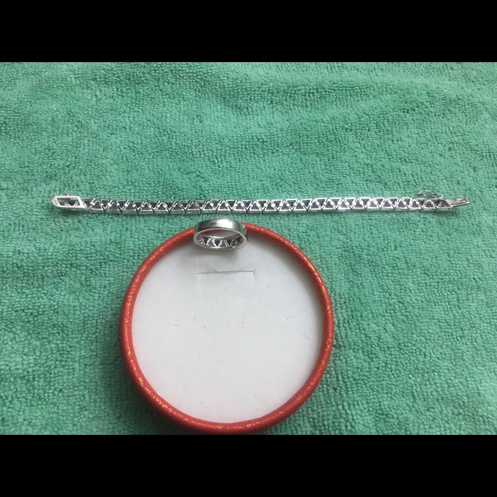 Suzanne Somers Pink & Black Earring Ring Bracelet - Picture 8 of 16